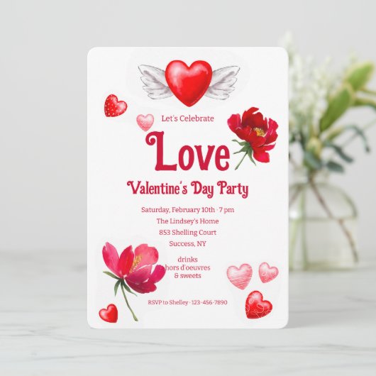 Feierliche Liebe Einladung (Stehend Vorderseite)