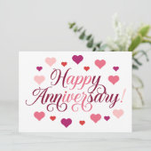 Feierliche Liebe: Glückliche Jubiläumskarte Einladung (Stehend Vorderseite)