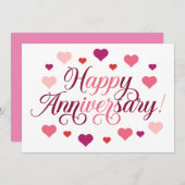 Feierliche Liebe: Glückliche Jubiläumskarte Einladung (Vorne/Hinten)