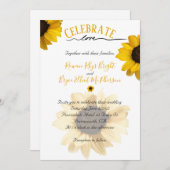 Feierliche Liebe Goldene gelbe Sonnenblume Einladung (Vorne/Hinten)