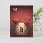 Feierliche Liebe: Hipster Vintager Valentinstag Feiertagskarte (Stehend Vorderseite)