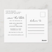 Feierliche Liebe Hochzeit speichern das Datum Postkarte (Rückseite)