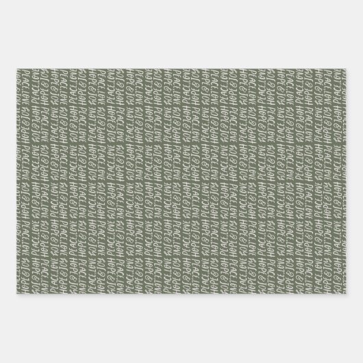 Feierliche Liebe Hoffnung Freude Grün Weihnachten Geschenkpapier Set (Vorderseite 3)