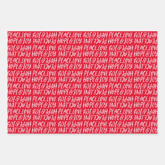Feierliche Liebe Hoffnung Freude typisch Weihnacht Geschenkpapier Set (Vorderseite)