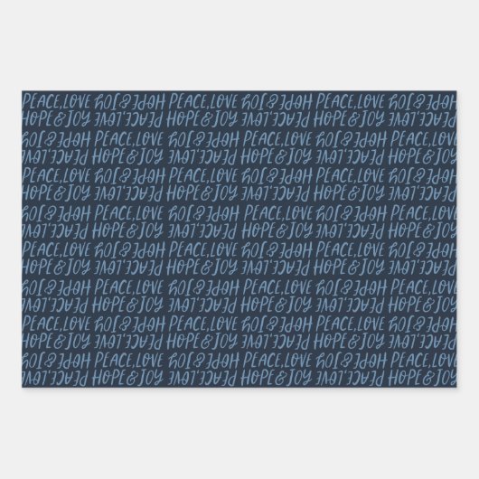 Feierliche Liebe Hoffnung Freude Weihnachten Geschenkpapier Set (Vorderseite)