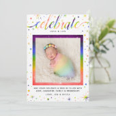 Feierliche Liebe + Schneeflocken | Regenbogen + LG Feiertagskarte (Stehend Vorderseite)