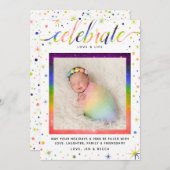 Feierliche Liebe + Schneeflocken | Regenbogen + LG Feiertagskarte (Vorne/Hinten)