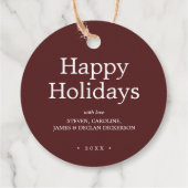 Feierliche Liebe und glückliche Ferien Personalisi Geschenkanhänger (Rückseite)