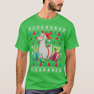 Feierliche Llama Ugly Weihnachten T-Shirt