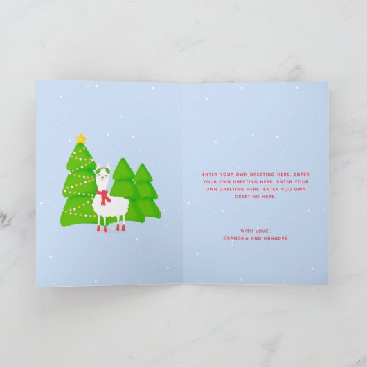 Feierliche Llama Weihnachten (Innenseite)