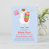 Feierliche Llama Weihnachten Einladung (Stehend Vorderseite)