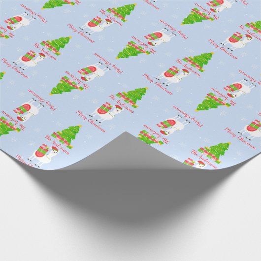Feierliche Llama Weihnachten Geschenkpapier (Ecke)