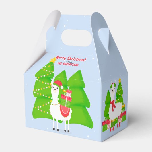 Feierliche Llama Weihnachten Geschenkschachtel (Vorderseite)
