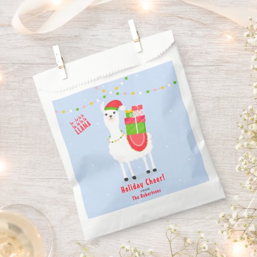 Feierliche Llama Weihnachten Geschenktütchen (Ausgeschnitten)