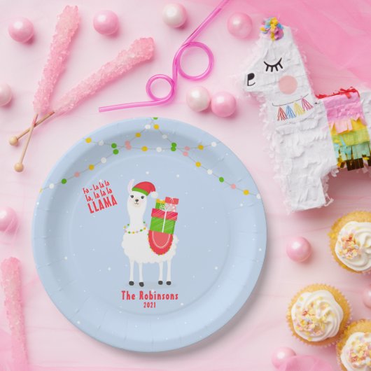 Feierliche Llama Weihnachten Pappteller (Party)