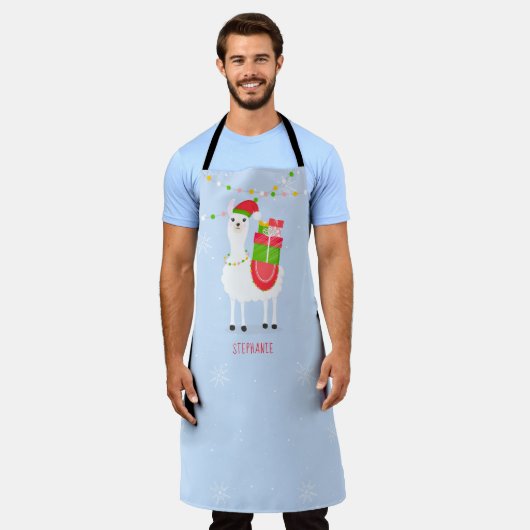 Feierliche Llama Weihnachten Schürze (Getragen)