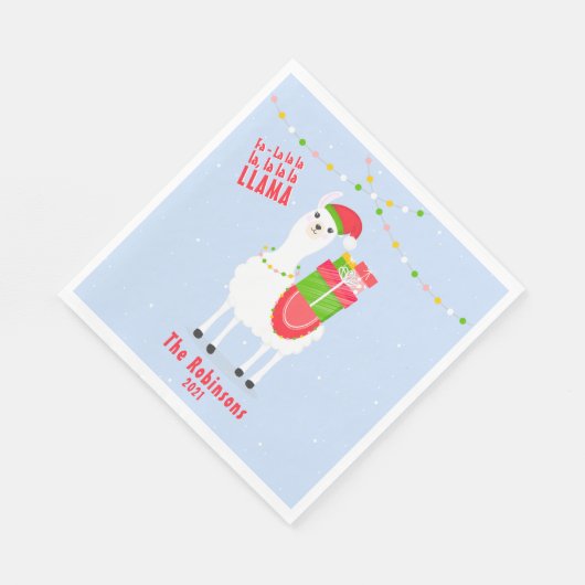 Feierliche Llama Weihnachten Serviette (Ecke)