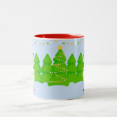 Feierliche Llama Weihnachten Zweifarbige Tasse (Mittel)