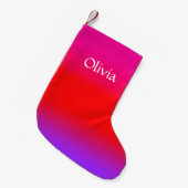 Feierliche Magenta Red Lila Ombre Kleiner Weihnachtsstrumpf (Vorderansicht (hängend))