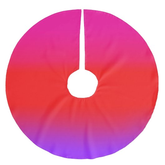 Feierliche Magenta Red Lila Ombre Polyester Weihnachtsbaumdecke (Vorderseite)