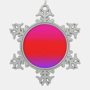 Feierliche Magenta Red Lila Ombre Schneeflocken Zinn-Ornament