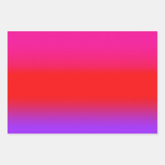 Feierliche Magenta Rot Lila Ombre Gradient Muster Geschenkpapier Set (Vorderseite 3)