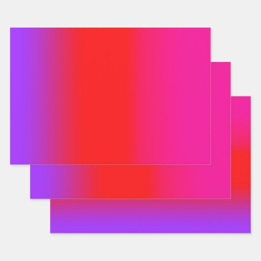 Feierliche Magenta Rot Lila Ombre Gradient Muster Geschenkpapier Set (Set)