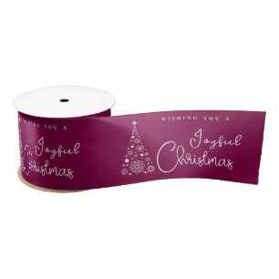 Feierliche Magenta Weihnachten Satinband