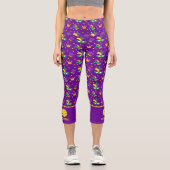 Feierliche Mardi Gras Karneval Fan Custom Pickleba Capri Leggings (Vorderseite)