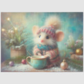 Feierliche Maus in Holiday Hut mit Cup Decoupage Seidenpapier (Vorderseite)
