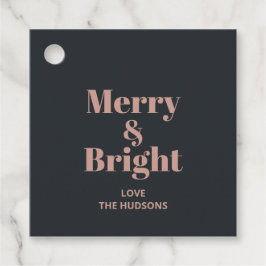 Feierliche Merry & Bright Weihnachten Geschenkanhänger