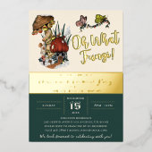 Feierliche Merry Mushroom Weihnachtsfeier Folieneinladung (Vorderseite)