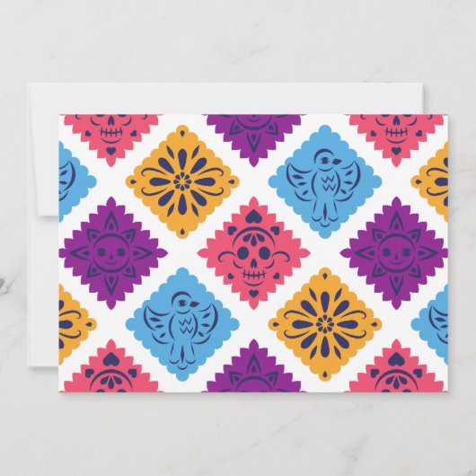 Feierliche mexikanische Flat Danke-Card Dankeskarte (Rückseite)