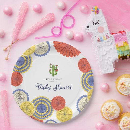Feierliche mexikanische Papierfan-Kaktus Kinderdus Pappteller (Party)