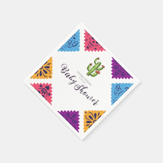 Feierliche mexikanische Papierfan-Kaktus Kinderdus Serviette (Ecke)