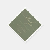 Feierliche Minimalistische Hochzeitsfeier mit Sage Serviette (Ecke)