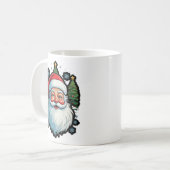 "Feierliche Mode: Santa, Snow & Christmas Tree Mag Kaffeetasse (Vorderseite Links)