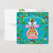 Feierliche Moderne Angel Afroamerikanerin Feiertagskarte (Vorne/Hinten)