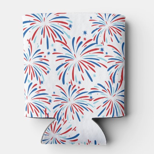 Feierliche moderne Feuerwerke, Custom Text 4. Juli Dosenkühler (Rückseite)