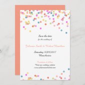 Feierliche, moderne Konfetti-Hochzeit retten das D Save The Date (Vorne/Hinten)