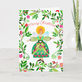 Feierliche Moderne Rothaarige Volksfeier Angel Wei Karte