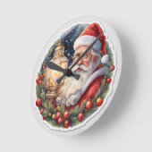 Feierliche Momente Uhr: Weihnachtsfreude jede Stun Runde Wanduhr (Winkel)