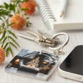 "Feierliche Momente: Zeit in der Hand Schlüsselanh Schlüsselanhänger (Vorderseite rechts)