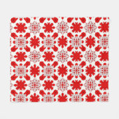 Feierliche Muster der roten und weißen Schneeflock Fleecedecke (Vorderseite (Horizontal))