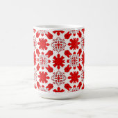 Feierliche Muster der roten und weißen Schneeflock Kaffeetasse (Mittel)
