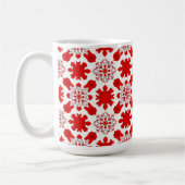 Feierliche Muster der roten und weißen Schneeflock Kaffeetasse (Links)