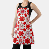 Feierliche Muster der roten und weißen Schneeflock Schürze (InSitu)