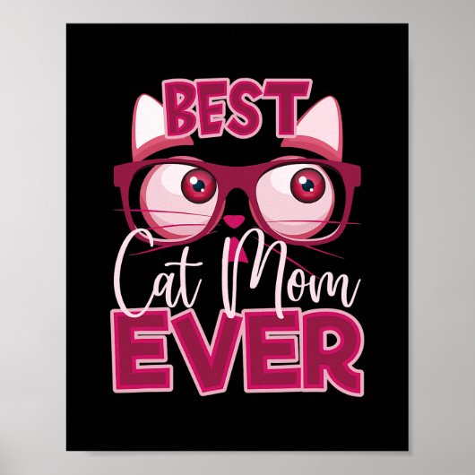 Feierliche Muttertag Beste Katze Mama je Brille Me Poster (Vorne)