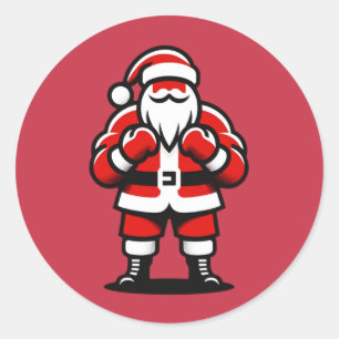 Feierliche Nacht - Funny Holiday Boxing Runder Aufkleber