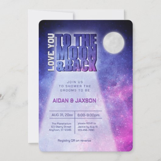 Feierliche Nacht Liebe Sie zum Polterabend Einladung (Vorderseite)